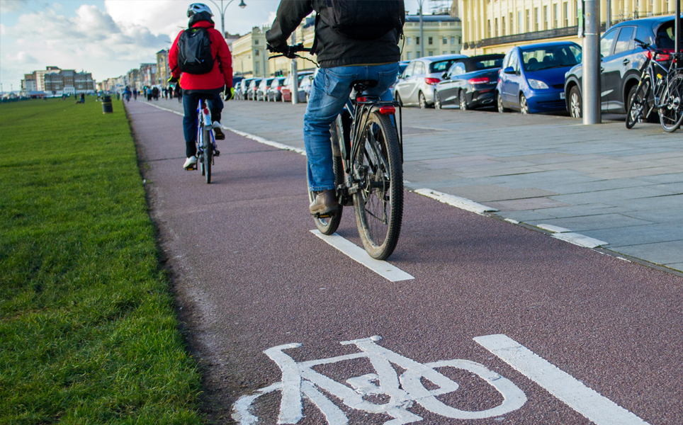 Cycling through Brighton